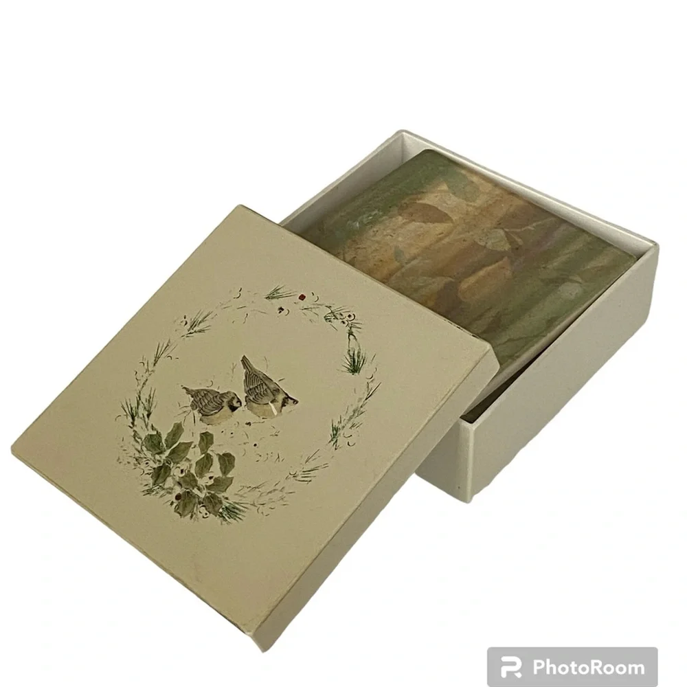 Vintage Otagiri Japan Coasters Design by Gibson Greetings Set of 4